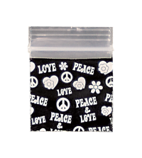 Baggie Peace Print 3cmx3cm Pack 100
