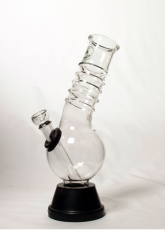 Sm glass bong w/ridged neck