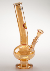 7106 Med translucent amber glass bowl bong