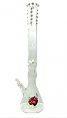 X-Lge glass beaker w/coloured trim & ice catcher