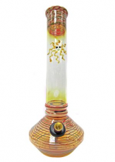 Genie glass bong w/ swirls on bowl and mouthpiece