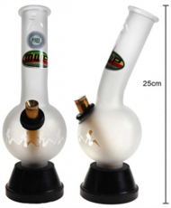 Sm frosted glass bowl bong w/ lady print